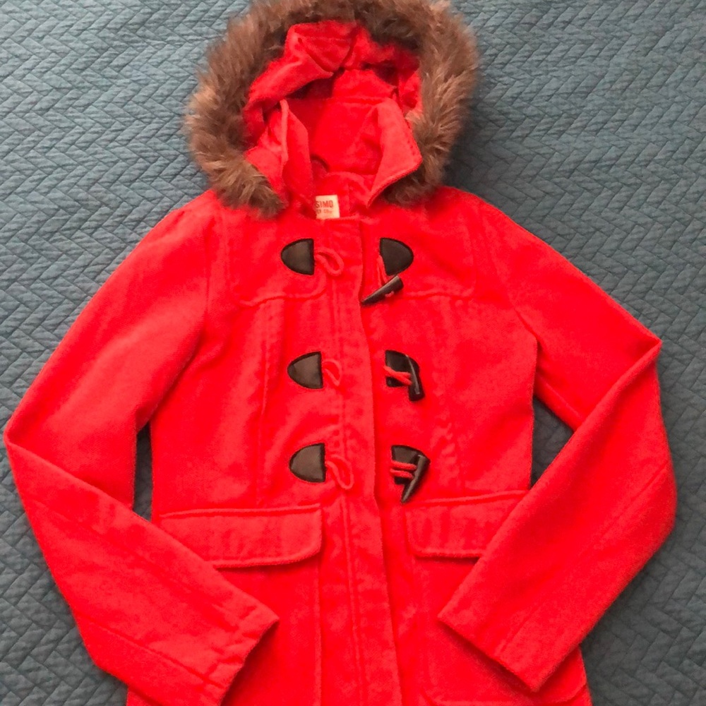 FINAL SALE Vibrant Red Hooded Paddington Coat